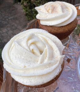 Frosted lavender-honey cupcake from RenaissanceLista Bakes